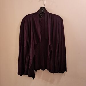 Eileen Fisher Cardigan Women's Large L Purple Wool Layering Minimalist Winter